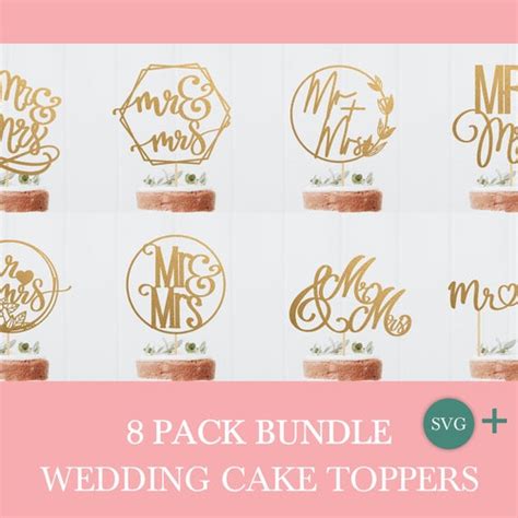 Mr And Mrs Wedding Cake Topper Svg By Oxee Hand Lettered Etsy