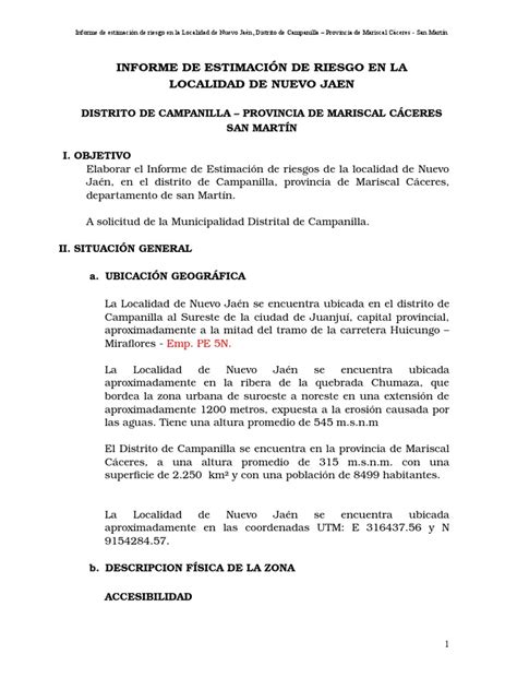 Pdf Informe De Estimaci N De Riesgo Dokumen Tips