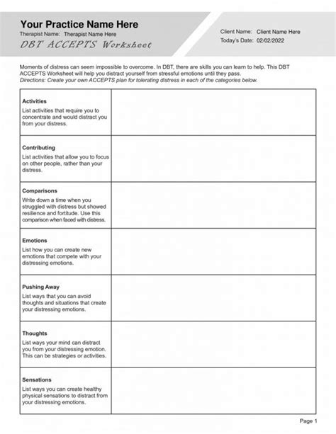 Dbt Accepts Worksheet Editable Fillable Printable Pdf