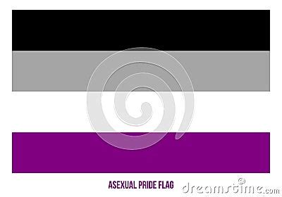 Asexual Pride Flag Vector Illustration Designed With Correct Color