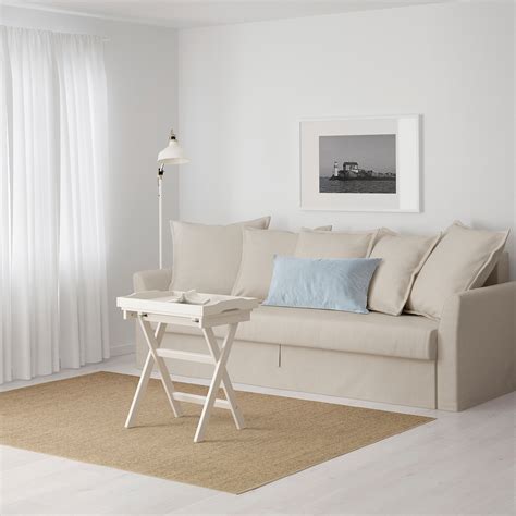 Holmsund Three Seat Sofa Bed Nordvalla Beige Ikea Eesti