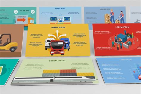 Logistics Infographic Set Powerpoint Template