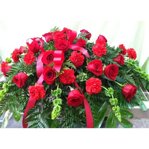 Red Casket Spray SYC243 Doss Flowers and Gifts & All A Bloom Florist - Local Florists | Best ...