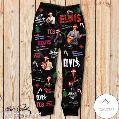 Elvis Presley Christmas Tree Pajamas Set Tagotee