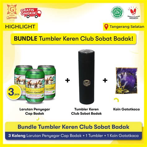 Jual Bundle Kaleng Larutan Penyegar Cap Badak Tumbler Club Sobat