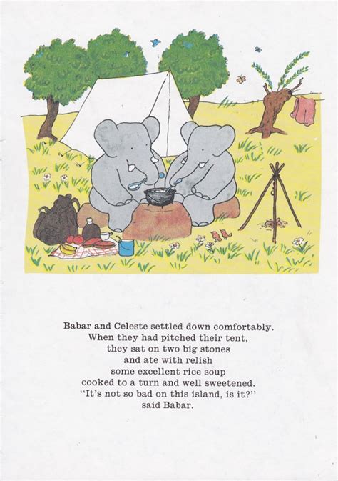 Babar the Elephant. Babar & Celeste go Camping. Vintage Print | Etsy