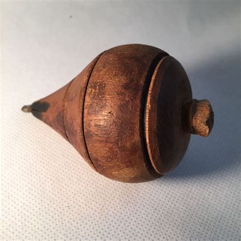 Antique Wooden Spinning Top Spinner Natural Turned Wood Rich Aged