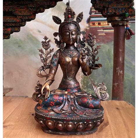 Weiße Tara Bronze Figur Cloisonne Skulptur Tibet China Budda Acheter