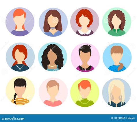 People Profiles Illustrated Avatar Set Vector Profile Types Portraits