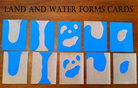 Le Petit Carrousel Montessori Land And Water Forms Cards