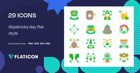 Stpatricks Day Flat Style Icon Pack 29 Svg Icons