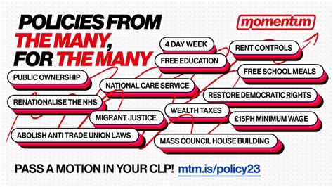 Momentum On Twitter ANNOUNCING Policies From The Many For The