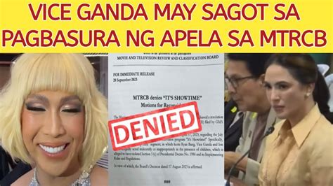 Vice Ganda May Sagot Sa Pagbasura Ng Apela Sa Mtrcb Lala Sotto Lalong