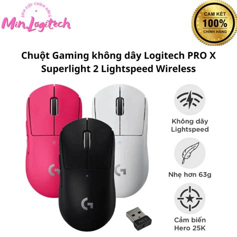 Chuột Gaming Logitech G Pro X Superlight 2 Lightspeed Nhẹ 60g Switch Lightforce Dpi 32k