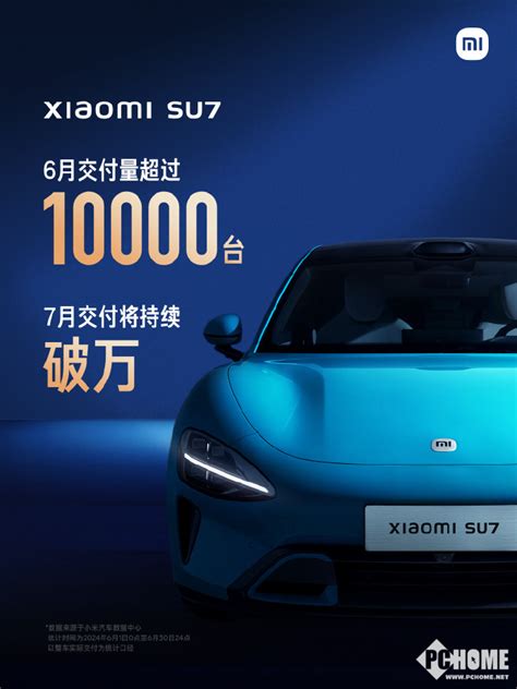 6月小米su7交付量超10000辆：7月交付将持续破万 Pchome