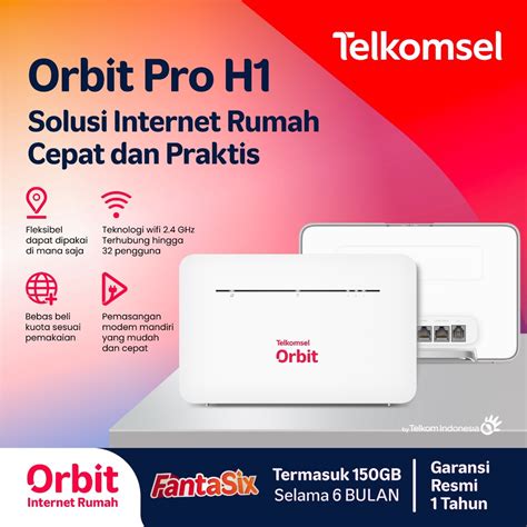 Jual Telkomsel Orbit Pro H1 Modem WiFi 4G High Speed Bonus Data