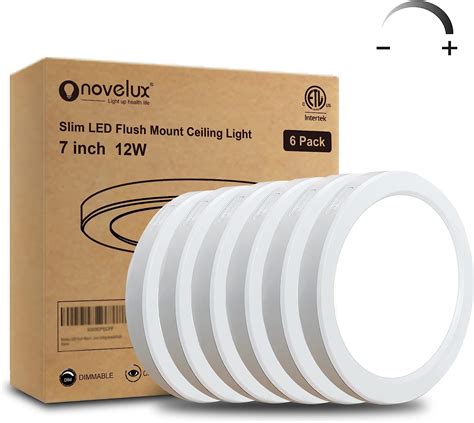 Novelux 7 Inch Flush Mount Ceiling Light 12w 1200lm Dimmable Ceiling