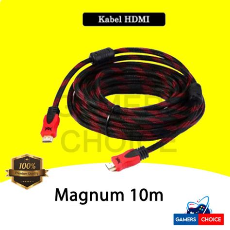 Jual Kabel HDMI 10M MM MAGNUM Gold Port Ethernet Full HD Cable 10