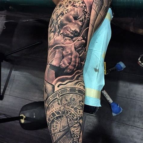 Amazing Artist Lil B Hernandez Amazing Lion Tattoo Sleeve Continued