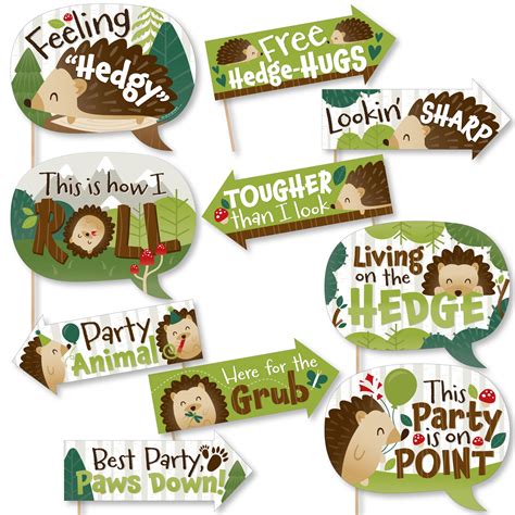 Funny Forest Hedgehogs - Woodland Birthday Party or Baby Shower Photo ...