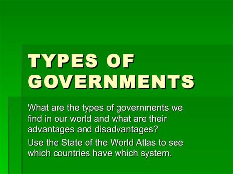 Types Of Governments Ppt Free Download