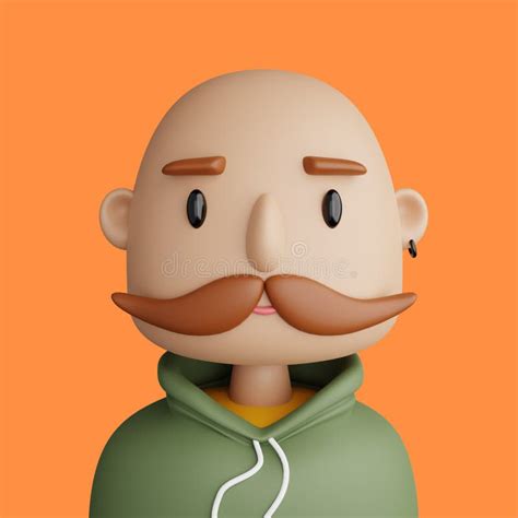Portrait Smiling Bald Man Stock Illustrations 311 Portrait Smiling
