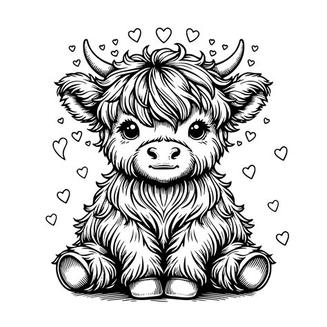 Cherished Highland Cow Design SVG PNG DXF For Craft Machines