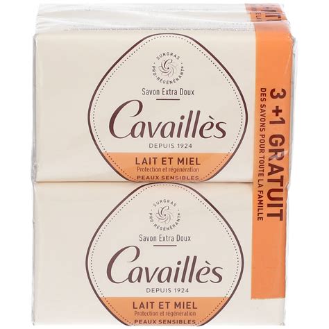 Rogé Cavaillès Savon surgras extra doux lait et miel 4x250 g Redcare