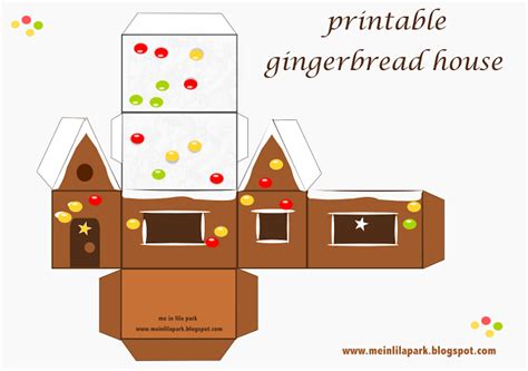 Free Printable Gingerbread House Ausdruckbares Lebkuchenhaus