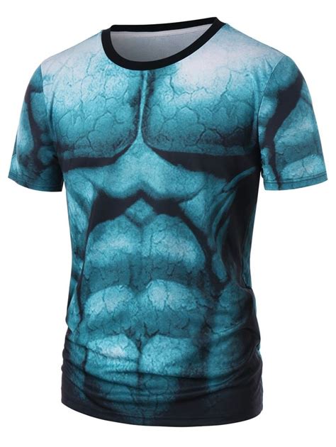 Casual 3d Abs Muscle Print T Shirt Spon Abs Casual Muscle