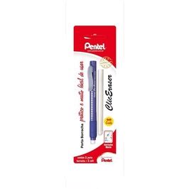 Caneta Borracha Clic Eraser Pentel Azul Em Blister Refil Extra