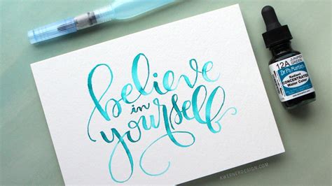 Watercolor Brush Lettering Using A Light Pad Youtube