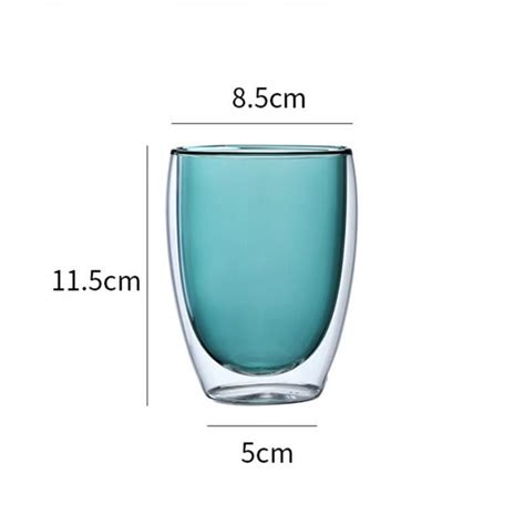 250ml Thermal Insulated Double Walled Glass Coffee Mugs