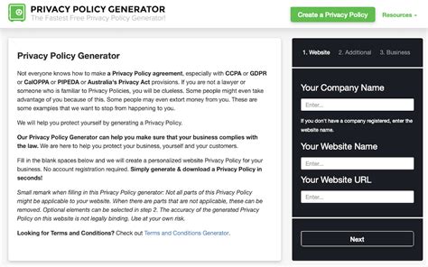 100% Free Privacy Policy Generator – Easily Create Privacy Policy