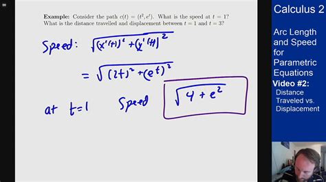 Arc Length And Speed For Parametric Equations Video Distance