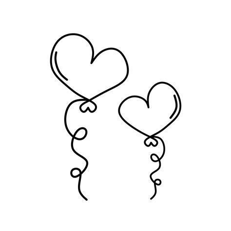 Icon Heart Illustration On White Background Black Outline The Line In