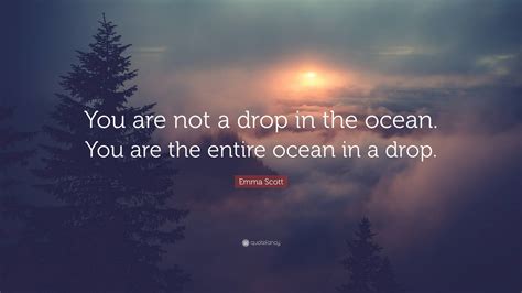 Emma Scott Quote: “You are not a drop in the ocean. You are the entire ocean in a drop.”