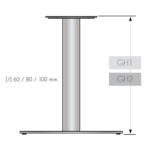 Tischsäule quadratisch Gestellhöhe 470mm ABP Beyerle