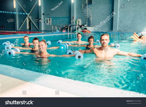 Aqua Aerobics Healthy Lifestyle Water Sport Stock Photo 670181866