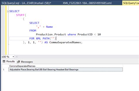 How Stuff And For Xml Path Work In Sql Server Geeksforgeeks