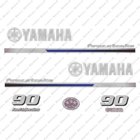 Yamaha 90hp Four Stroke Outboard Engine Decals Sticker Set Reproduction 2013 Eur 3129 Picclick It