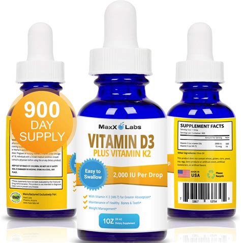 Vitamin D3 K2 Liquid Drops W K2 Mk7 Full 2 000 Iu Per Drop Liquid Vitamin D K2