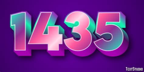 1435 Text Effect and Logo Design Number