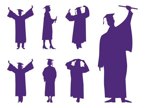 Graduation Silhouettes Vector Art And Graphics