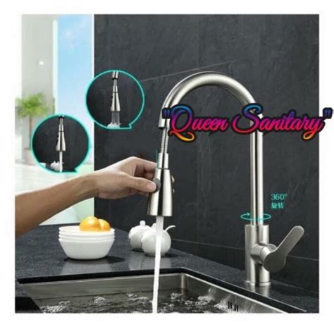 Jual Kran Kitchen Sink Panas Dingin Stainless SUS 304 Model Tarik