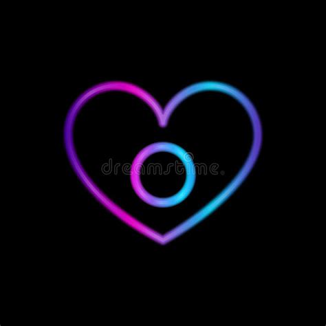 Neon Heart With Asexualitysymbol On Black Background Stock Vector Illustration Of Glowing