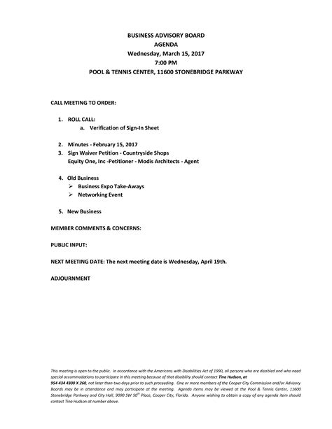 Business Advisory Board Meeting Agenda - How to create a Business Advisory Board Meeting Agenda ...