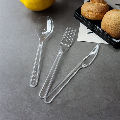 Disposable PS Clear Knife Fork Spoon In One Poly Bag Heavy Duty Plastic