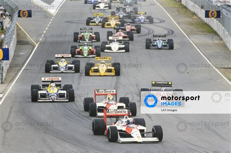 Alain Prost Mclaren Mp Honda Leads Ayrton Senna Mclaren Mp