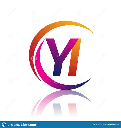 Initial Letter YI Logotype Company Name Orange And Magenta Color On